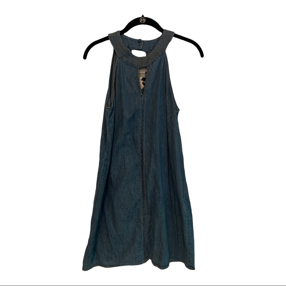 Bluet denim front cut out dress